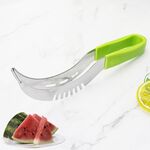YG-WS03 Clip per anguria in acciaio inossidabile Facile accesso Maniglia in plastica integrata Dispositivo per tagliare la frutta tagliata a melone (verde)