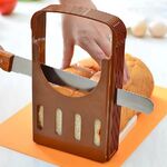 Utensile per cuocere il pane in casa, affettatrice per pane tostato, taglierina da cucina (marrone)