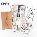 2 set 30 in 1 Vintage Collection Room Series Handbook Stickers Notes Packet (Mountains and Raw Moon Night)