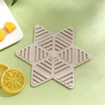 Cuscino per vaso pieghevole Tappetino isolante per tazza da tè in silicone Tavolo da casa Tovagliette antiscivolo (Grigio)