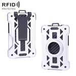 Per AirTag Tracker Card Holder Portafoglio RFID antifurto in metallo (un modello argento)