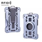 Per AirTag Tracker Card Holder Portafoglio RFID antifurto in metallo (modello A grigio)