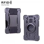 Per AirTag Tracker Card Holder Portafoglio RFID antifurto in metallo (modello B nero)