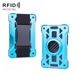Per AirTag Tracker Card Holder Portafoglio RFID antifurto in metallo (modello B blu)