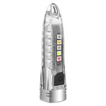 V1 Portachiavi Lanterna Mini Torcia Elettrica Torcia Multifunzionale per Esterni Domestici (Bianco Trasparente)