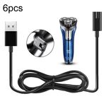 Cavo di ricarica USB per rasoio elettrico da 6 pezzi per rasoio FLYCO FS372 FS373 FS871 FS375 FS339 FS378 FS376 FS867, colore: guscio lucido