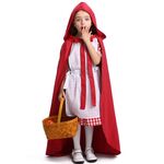 Cappuccetto Rosso Genitore Figlio Fiaba Dramma Costume da spettacolo Cappuccetto Rosso Vestito Little Maid Two Dress Costume di Halloween (Colore: Cape + Maid Taglia: S)