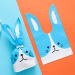 1 sacchetto di cartone animato orecchie di coniglio sacchetti per imballaggio regalo caramelle da forno fiocchi di neve sacchetti di biscotti, dimensioni: 10x17 cm (cane blu)