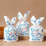 1 borsa Sacchetti per imballaggio di caramelle Sacchetti regalo per biscotti da forno 13,5x22 cm (coniglietta blu)
