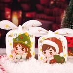 1 borsa Sacchetti per imballaggio di caramelle Sacchetti regalo per biscotti da forno 13,5x22 cm (Bianco Natale Boy Girl)