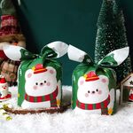 1 borsa Sacchetti per imballaggio di caramelle Sacchetti regalo per biscotti da forno 13,5x22 cm (orso sciarpa verde)