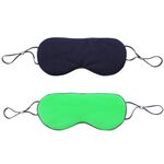 2pcs maschera per gli occhi del sonno a doppia faccia fasciatura elastica visiera da viaggio (blu tibetano + verde giovanile)