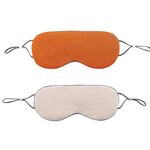2pcs maschera per gli occhi del sonno a doppia faccia fasciatura elastica visiera da viaggio (arancione attivo + marrone avorio)