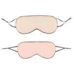 2pcs maschera per gli occhi del sonno a doppia faccia fasciatura elastica viaggio visiera (beige + rosa poco profondo)