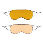 2pcs maschera per gli occhi del sonno a doppia faccia fasciatura elastica visiera da viaggio (zenzero + giallo chiaro)