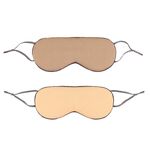 2pcs maschera per gli occhi del sonno a doppia faccia fasciatura elastica viaggio visiera (cachi + giallo chiaro)