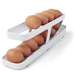 Scatola di immagazzinaggio automatica delle uova Frigorifero Distributore di uova Contenitore porta uova in plastica (bianco)