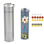 Contenitore per pillole di emergenza portatile in lega di alluminio sigillato impermeabile per primo soccorso all'aperto (argento)