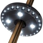 24 + 4 LED Luce per ombrellone Balcone Luce per tenda di emergenza Luce da campeggio per palo da 2,5-3,5 cm (nero)