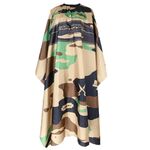 Scissor Beard Print Barber Post Barber Haircut Cape Wrap (Verde militare)