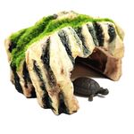 GT46 Cappuccio Floccato Scatola Tartaruga Nascondiglio Nido Moss Cave Tartaruga Lettino prendisole