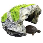 GT47 Cappuccio Floccato Scatola Tartaruga Nascondiglio Nido Moss Cave Tartaruga Lettino prendisole