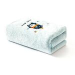 Asciugamano ricamato in cartone animato in pile di corallo Asciugamano assorbente morbido addensato per la casa per bambini (azzurro)