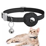 Per AirTag Tracker Custodia in silicone Collare riflettente per gatti con campanello (nero)