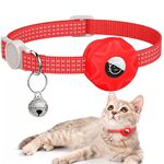 Per AirTag Tracker Custodia in silicone Collare riflettente per gatti con campana (rosso)