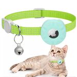 Per AirTag Tracker Custodia in silicone Collare riflettente per gatti con campana (verde menta)
