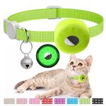 Per AirTag Tracker Custodia in silicone Collare riflettente per gatti con campanello (giallo luminoso)
