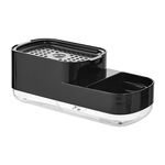 Dispenser di sapone Dispenser automatico di sapone liquido Scatola portaoggetti per pennelli in spugna da cucina (nero)