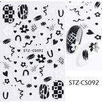 Adesivo per unghie in stile francese da 10 pezzi Adesivo per unghie a strisce pop (Stz-CS092)