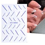 Adesivo per unghie stile francese da 10 pezzi Adesivo per unghie a strisce pop (Stz-CS065)