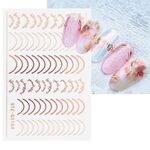 10pcs adesivi per manicure in argento dorato adesivi per unghie adesivi in ​​metallo imitazione (Stz-GS104 oro rosa)