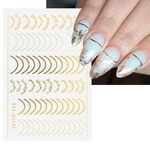 10pcs adesivi per manicure in argento dorato adesivi per unghie adesivi in ​​metallo imitazione (Stz-GS104 oro)