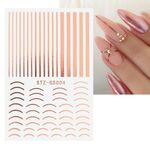 10pcs adesivi per manicure in argento dorato adesivi per unghie adesivi in ​​metallo imitazione (Stz-GS004 oro rosa)