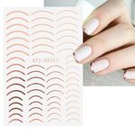 10pcs adesivi per manicure in argento dorato adesivi per unghie adesivi in ​​metallo imitazione (Stz-GS005 oro rosa)
