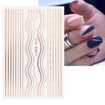 10pcs adesivi per manicure in argento dorato adesivi per unghie adesivi in ​​metallo imitazione (Stz-GS011 oro rosa)