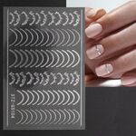 10pcs adesivi per manicure in argento dorato adesivi per unghie adesivi in ​​metallo imitazione (Stz-GS104 argento)
