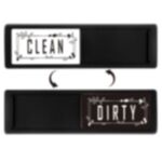 Magnete per lavastoviglie Clean Dirty Sign Magnete per frigorifero a doppia faccia (foglia nera)