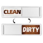 Magnete per lavastoviglie Clean Dirty Sign Magnete da frigorifero a doppia faccia (venatura del legno orizzontale caffè bianco argento)