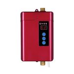 Scaldabagno elettrico da 4000 W con spina europea con telecomando regolabile temperato (rosso)