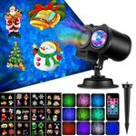 12 carte UK Plug Color Card Pattern 9W Christmas Projection Light Remote Control Snow Light
