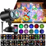16 carte US Plug Color Card Pattern 9W Christmas Projection Light Remote Control Snow Light