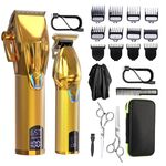 Set di strumenti per tagliare i capelli elettrici da uomo Tagliacapelli elettrico per scolpire (oro)