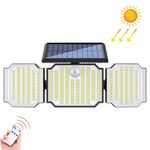 3 Head 238 LED Solar Outdoor Courtyard Lamp Impermeabile Lampada da strada a induzione del corpo umano