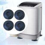 Tappetino antiscivolo universale per lavatrice 4 pezzi Tappetino ammortizzante antiurto con base fissa anti-movimento (nero)