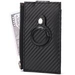 Per Airtag Tracker Case Portafoglio porta carte di credito in fibra di carbonio (nero)
