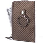 Per Airtag Tracker Case Portafoglio porta carte di credito in fibra di carbonio (caffè)